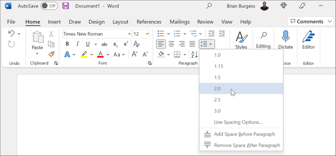välilyönnit käytä mla-muotoa Microsoft Wordissa