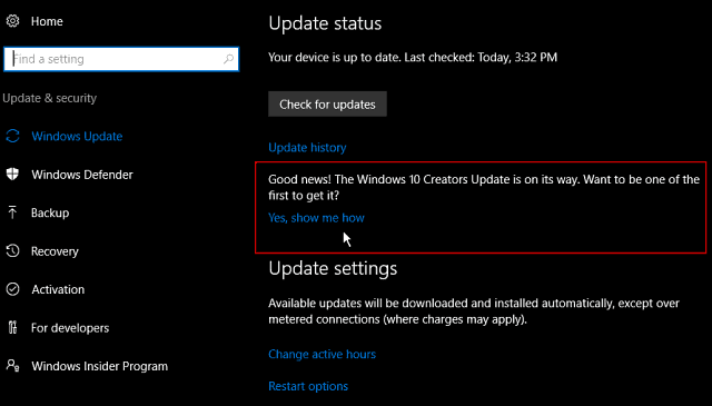 Windows 10 -kehittäjät päivittävät Insider Build 15058 -tietokoneen, joka on saatavana nyt