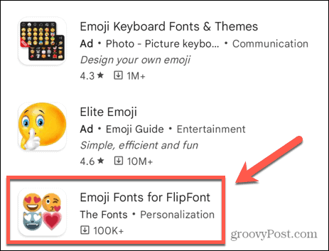 emoji-fontit flipfont-sovellukselle