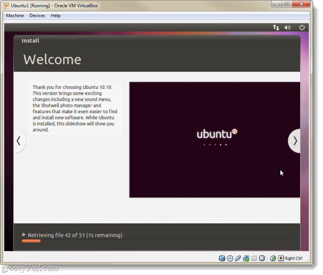 ubuntu asentaa tervetulosivun