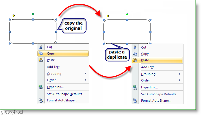 Microsoft Word 2007 Kopioi alkuperäinen ja liitä jäljennös