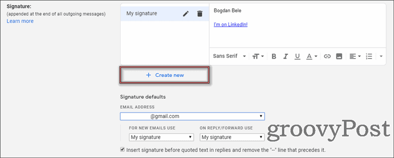 Gmail Multiple Signatures -asetukset uudet