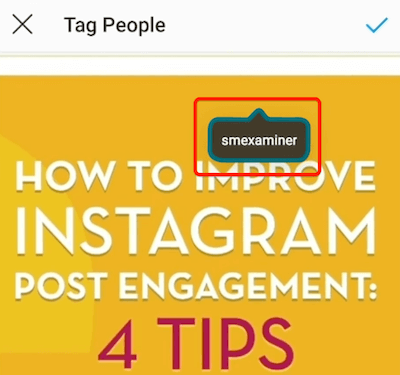 esimerkki instagram-postitagista, kun se on käytetty