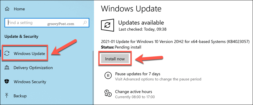 Uusien Windows-päivitysten asentaminen