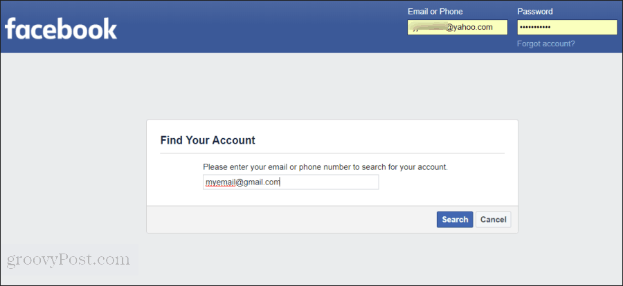 Palautetaan facebook-salasana