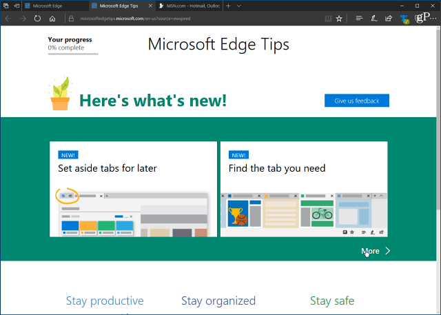 Poista ärsyttävä Microsoft Edge -sovelluksen aloitussivu käytöstä Windows 10: ssä