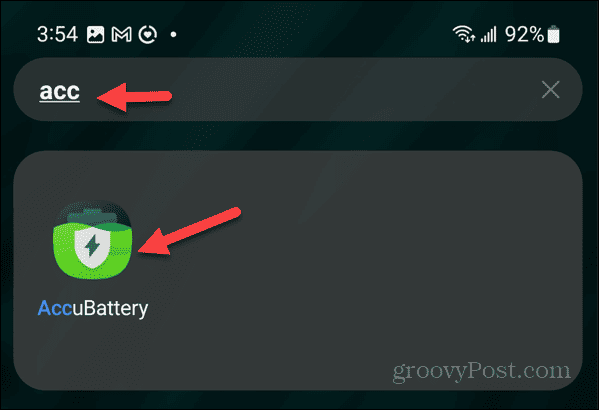 käynnistää accubattery android