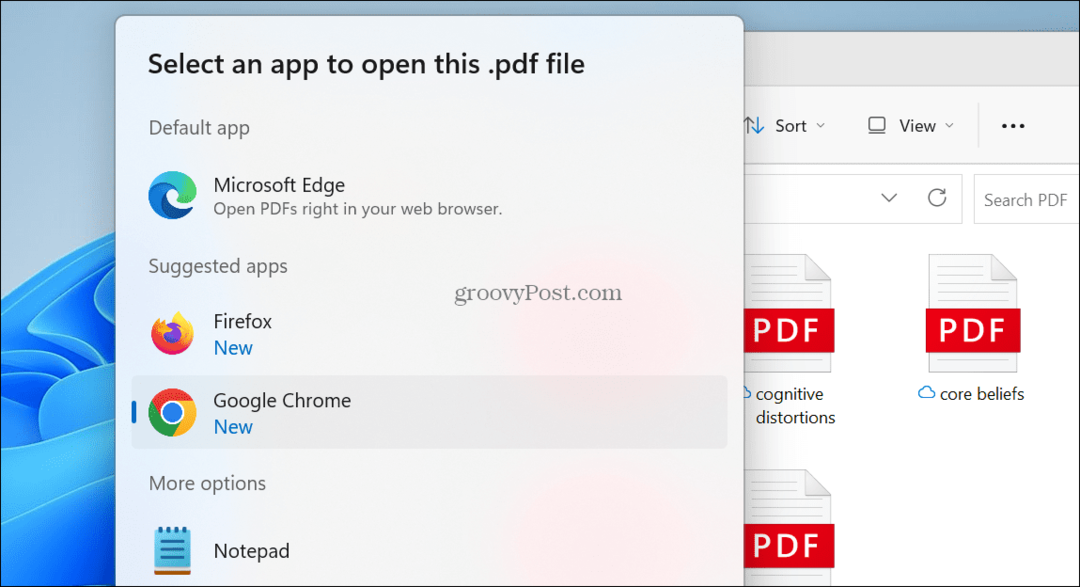 PDF-oletuskatseluohjelma Windows 11:ssä