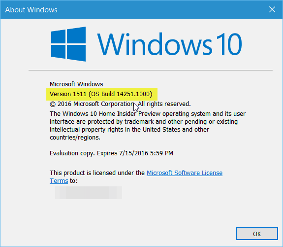 Sisäpiiriä varten käytettävissä oleva Windows 10 Redstone Preview Build 14251