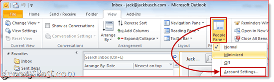 Ota Ihmiset-ruutu käyttöön Outlook 2010: ssä