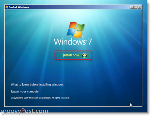 Windows 7 Asennusvalikko