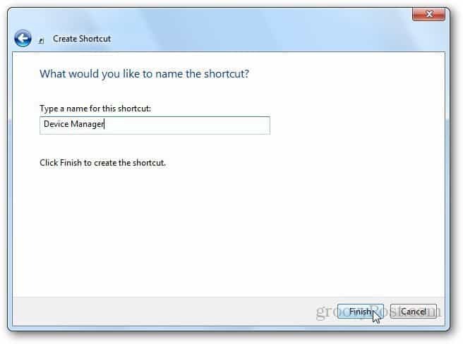 Kuinka luoda pikakuvake Device Manager -ohjelman käynnistämiseen Windows 7: ssä