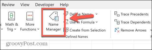 excel-nimien hallinta