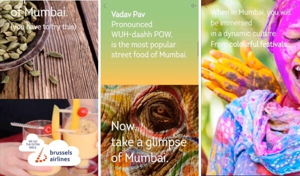 facebook mobiililaatikko mainos Brysselin lentoyhtiöiltä Mumbaissa