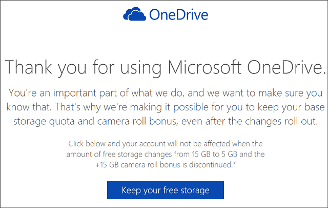 Pidä OneDrive 15 Gt: n tallennustila