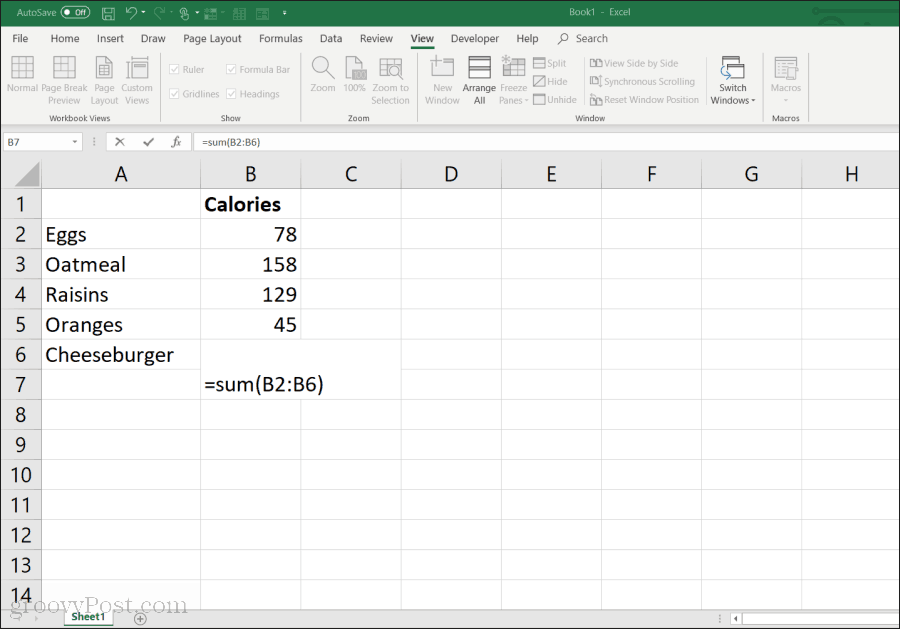 SUM-toiminnon käyttäminen Excelissä