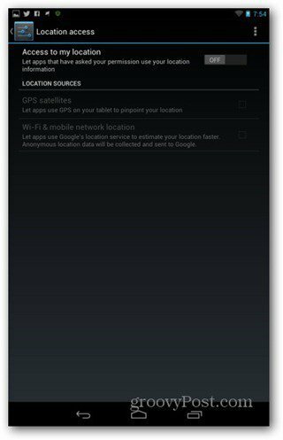 Paranna Nexus 7: n akun kestoajan sijaintiasetuksia