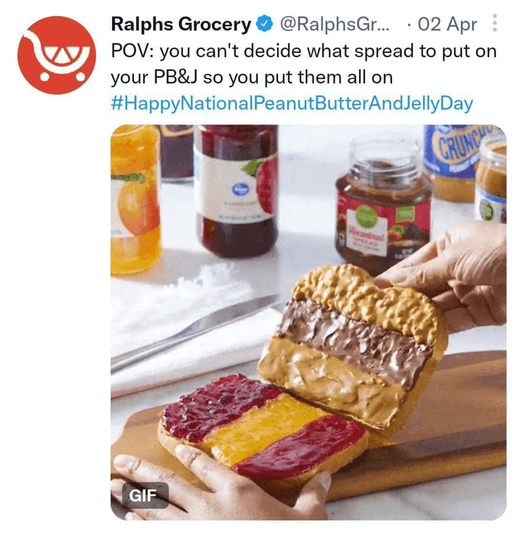 käyttäjän Ralphs Grocery kuva tweet with GIF