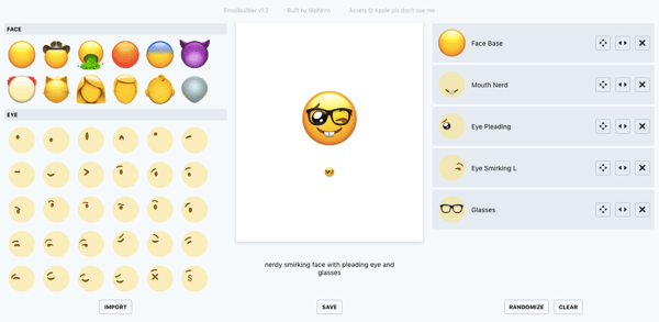 Luo mukautettu emoji käyttämällä phlntn emojibuilder -ohjelmaa.