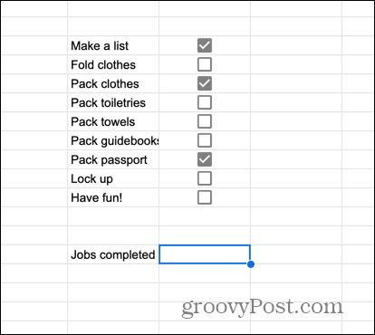 Google Sheets valitse solu