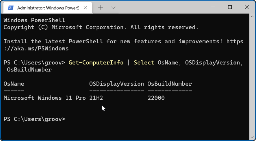 PowerShell Command Windows 11 -versio