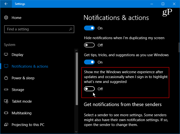 Piilota ärsyttävä Windows 10 -tervetulonäyttö päivitysten jälkeen