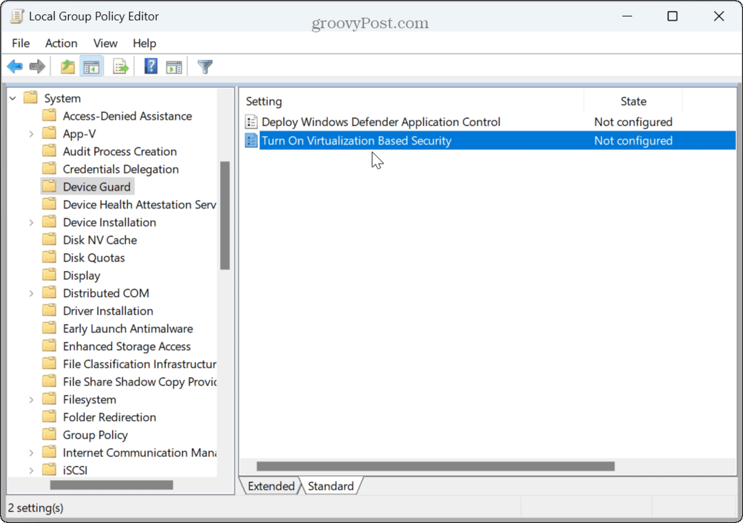 Credential Guardin poistaminen käytöstä Windows 11:ssä