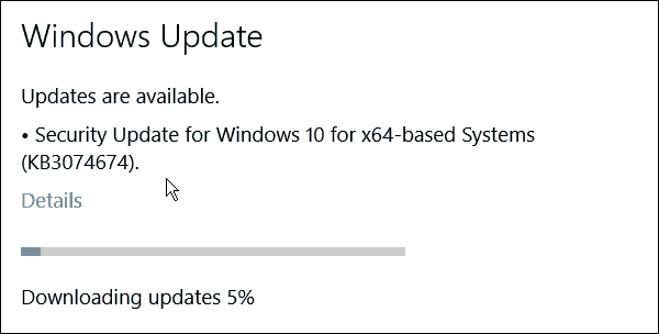 Windows 10 saa uuden korjaustiedoston (KB3074674)