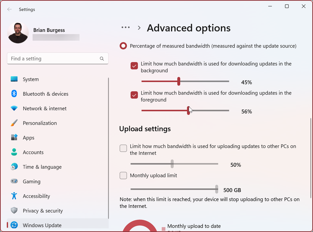 Rajoita kaistanleveyttä Windows 11:lle