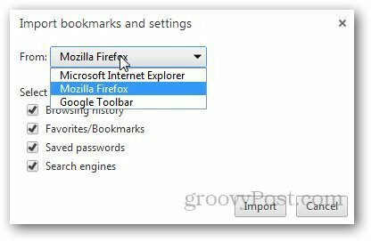 Siirrä kirjanmerkkejä Firefox 8