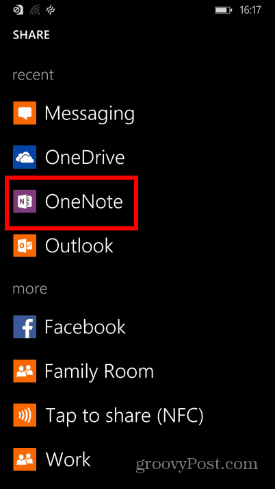 Windows Phone 8.1 -ruutukaappauksia onote