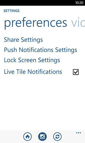 Windows Phone Instagram -sovelluksen ilmoitusvaihtoehdot