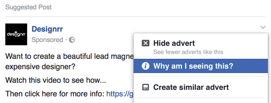 Ota selvää keneen yritys kohdistaa Facebook-mainoksellaan.
