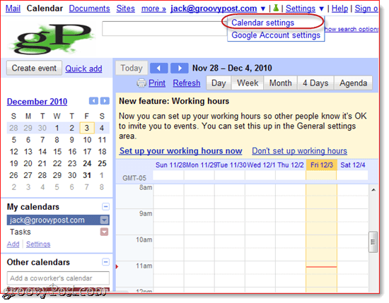 Synkronoi Google-kalenteri Outlook 2010: ään