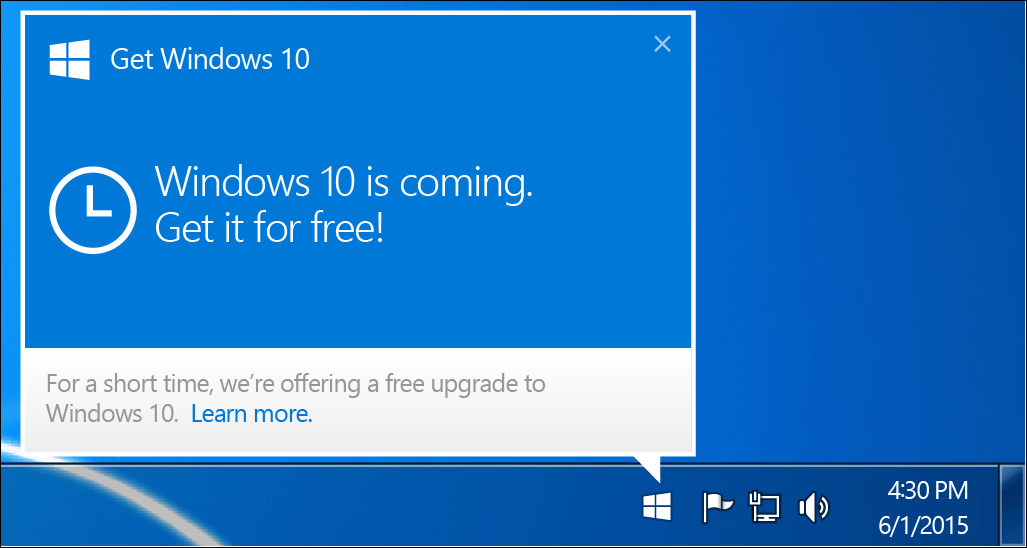 Microsoft poistaa Windows 10 -päivityksen Nag-ilmoituksen