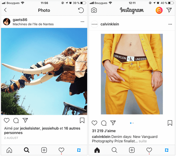 Neliön muotoisen Instagram-viestin koko on oltava 1080 x 1080 pikseliä, jotta syötteen laatu olisi paras, ja pitkänomaiset Instagram-viestit ovat parhaita 1080 x 1350 pikseliä. 