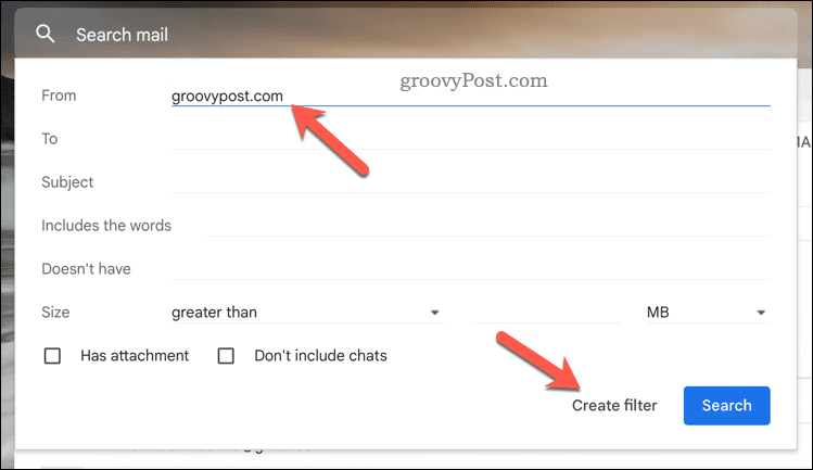 Luo Gmail-suodatin