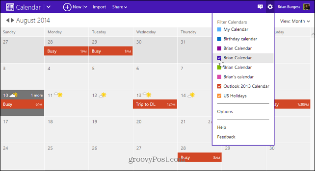 Outlook.com-kalenteri