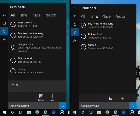Windows 10 Cortana -muistutus