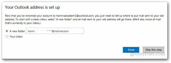 Kuinka nimetä Hotmail.com uudelleen Outlook.com-sähköpostiosoitteeksi