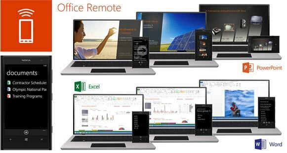 Hallitse esityksiäsi ja muita Office-dokumenttejasi Office Remote -sovelluksella