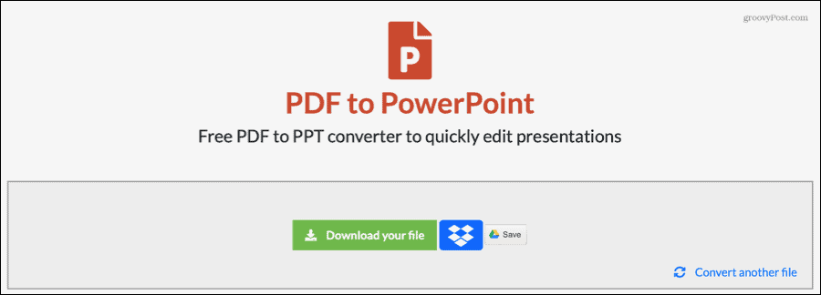 EasyPDF muunsi PDF-tiedoston PowerPointiksi