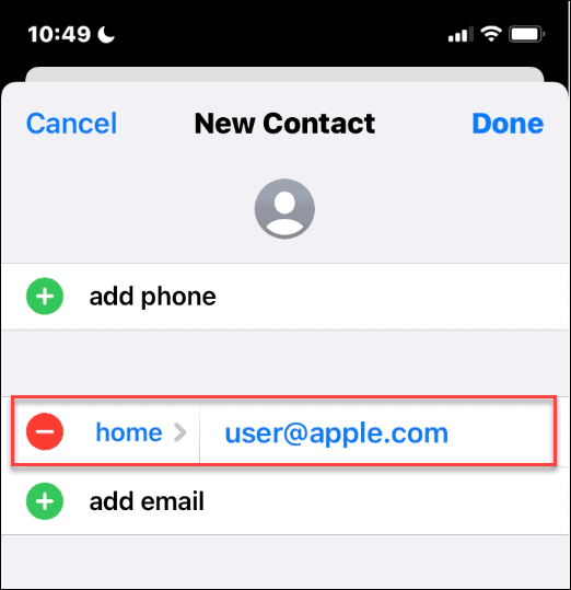Apple ID yhteystietoluettelossa