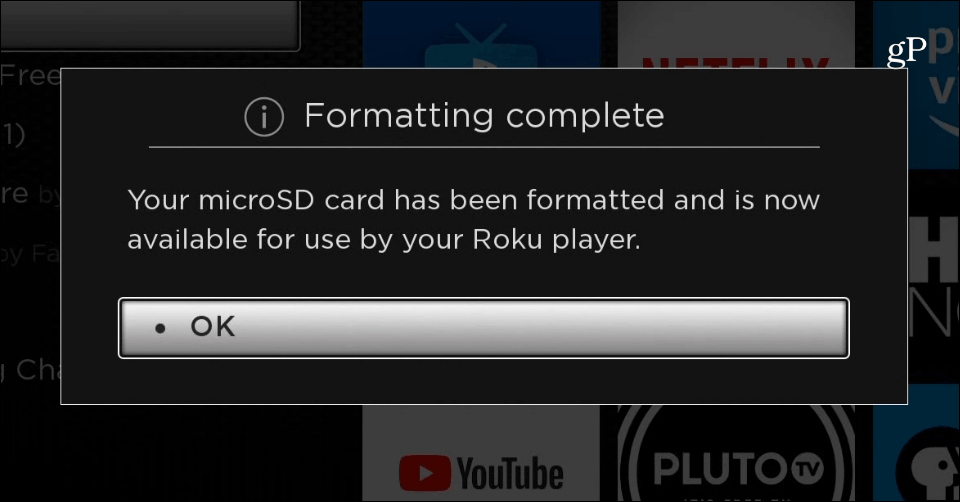Alusta microSD-kortti Roku Ultra Complete