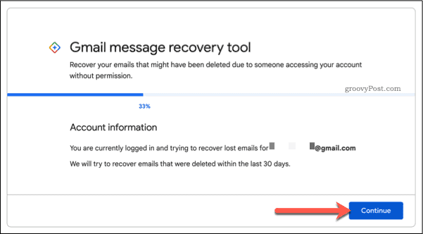 Gmail-sähköpostien palauttaminen tukilomakkeen kautta