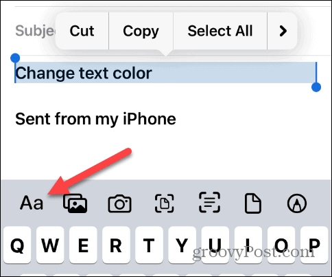Muuta tekstin väriä iPhonessa