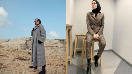 Uuden kauden ruudullinen hijab-vaatemallit