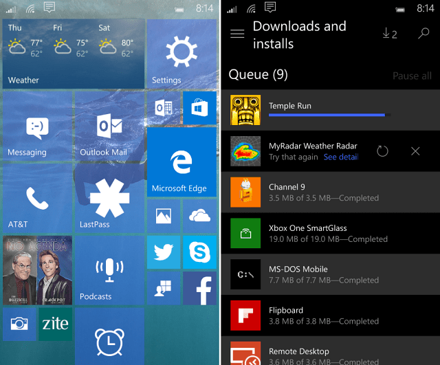 Windows 10 Mobile Build 10149 Visuaalinen kierros uusista ominaisuuksista