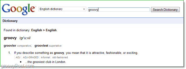 etsiä vaikeat sanasi käyttämällä google sanakirjaa