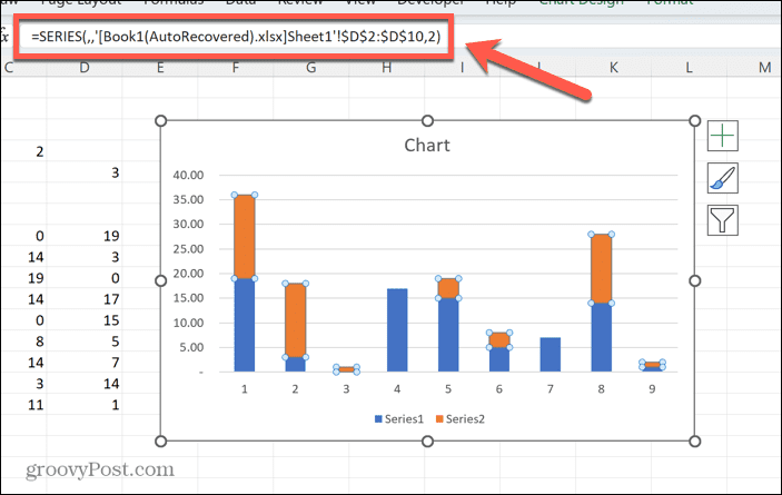 excel-kaavion ulkoinen linkki